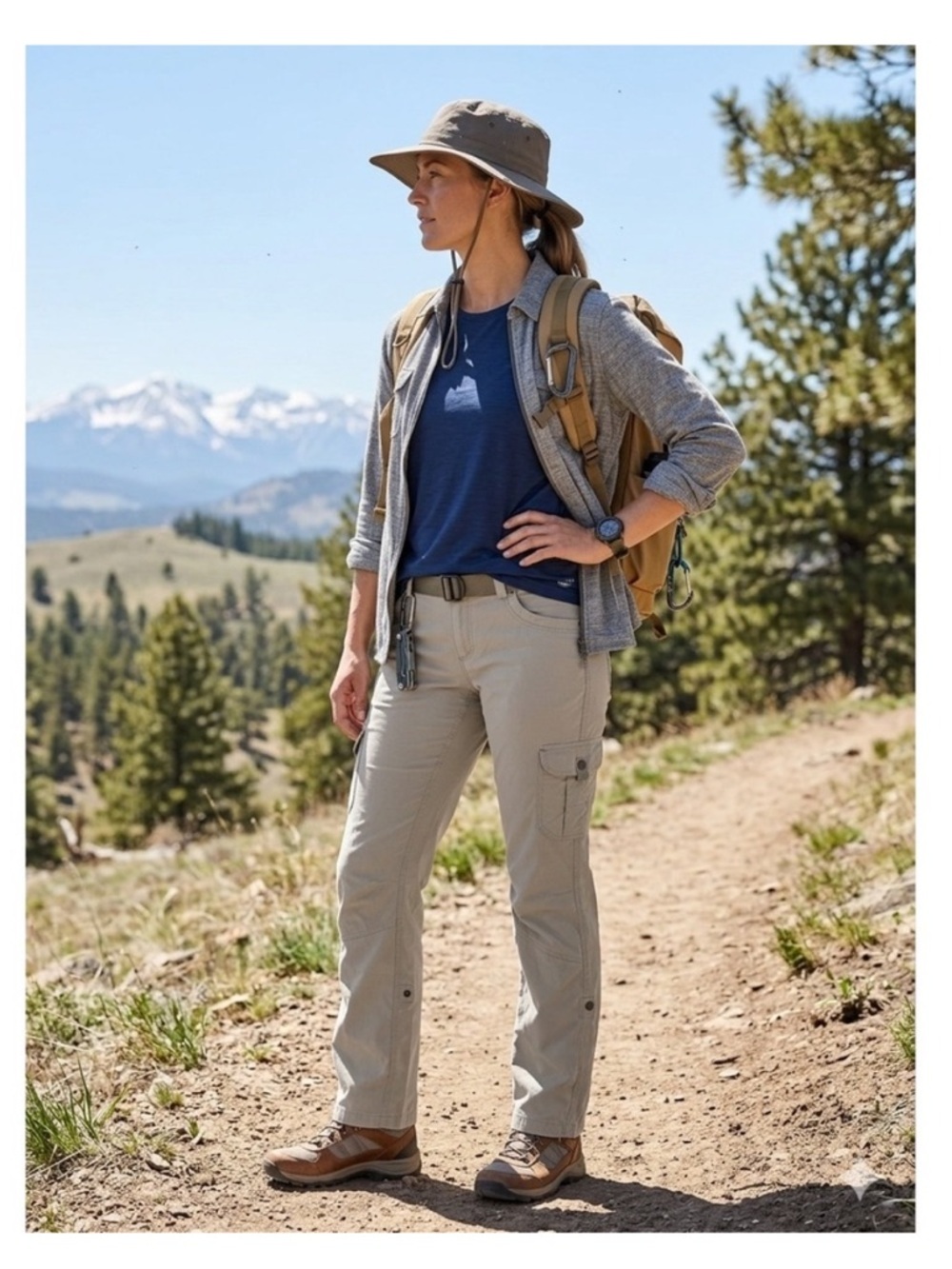 Kuhl Pants Womens 10 Beige Tan Splash Roll Up Cargo Hiking Stretch Twill Outdoor